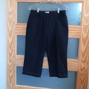 Brooks (Brothers) BLACK wide leg capri pants sz 8